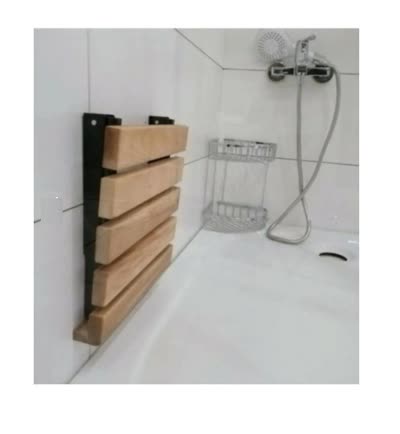 Katlanır Ahşap Banyo Taburesi