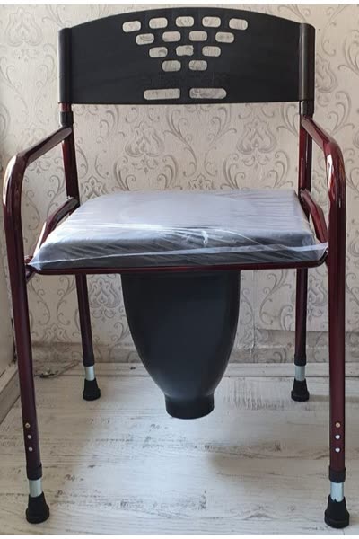 Hasta Sandalyesi Deri Döşemeli Klozet Plastik Hunili Direk Wc Alaturka Tuvalet Üzerine Uygun (Model 89695)
